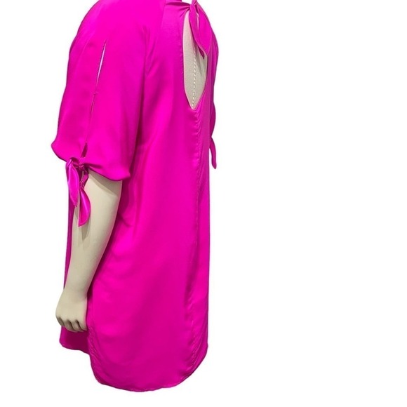 Amanda Uprichard Hot Pink 100% Silk Dress size L - Picture 3 of 6